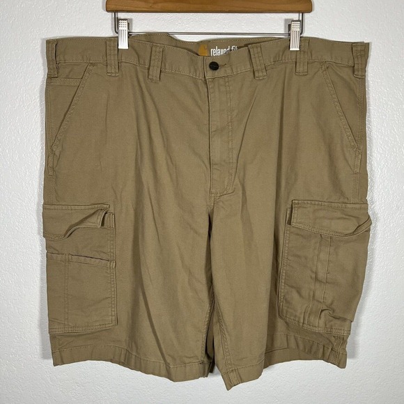 Carhartt Cargo Relaxed Fit Khaki Tan Work Shorts Mens Size 46 Cotton Spandex - Picture 2 of 10